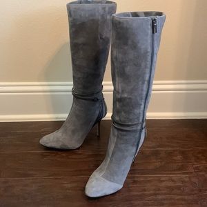 Gray suede boots from White House Black Market